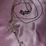 Forever 21 Gold Rose Key Long Necklace Photo 0