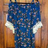A Byer Floral off-shoulder mini dress Photo 0