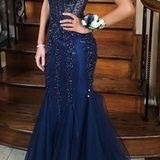 Jovani Navy Prom Dress Photo 0