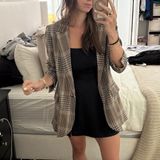 Marled Reunited Marled Checkered Blazer Photo 0