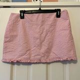 Lilly Pulitzer Callie Pink Seersucker Mini Skirt Size 8 Photo 0