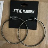 Steve Madden Black and silver sequins hoop earrings by Steven madden Photo 0