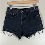 Levi's Levi’s Black 501 High Waisted Distressed Denim Shorts Photo 0