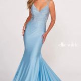 Ellie Wilde Light Blue Prom Dress Photo 0