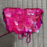 Motel s Pink Sequin Rave Bandau Top Photo 0
