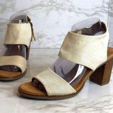 Toms Majorca Cutout block heel shoes Sandals Beige Natural Women Size 8.5 Photo 0