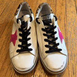 Golden Goose  Hi Star Shoes Womens Size 10 White Pink Leopard Leather Italy Photo 0
