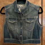 Elie Tahari  stressed denim jacket - sleeveless - Size M- Hard to find Photo 0