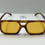 Leopard Aviator Sunglasses With Yellow Lenses Orange Photo 0