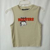 Hooters Cropped Cut Off Tank Top Beige Sz S Photo 0