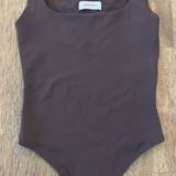 Aritzia Mocha Brown Square Neck Bodysuit Photo 0