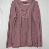 Guess XL Pink Long Sleeve Criss Cross Sweater Photo 0