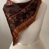 Talbots silk square scarf Top Wrap cheetah leopard crown Photo 0