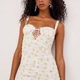 For Love & Lemons NWT  Celia Mini Dress / White floral  / Size XS Bamboo Photo 0