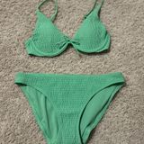 Hollister Green Smocked Bikini Set Photo 0