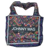 Johnny Was Reusable Shopper Tote Bag Foldable Abstract Floral Print Photo 0