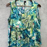 Susan Lawrence VTG Y2K Top  Sleeveless Womens 1X Paisley Ruffle Boho Fairy USA Photo 0