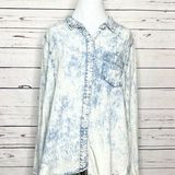 Velvet Heart Acid Wash Tencel Chambray Denim Button Up Shirt Women’s Size Large Photo 0
