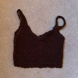 Sans Souci Brown Crochet Top Photo 0