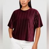 A New Day Burgundy velvet cropped top Photo 0