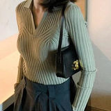 Aritzia V-Neck Ribbed Sweater in Sage Photo 0