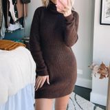 Abercrombie & Fitch Abercrombie Brown Knit Cowlneck Sweater Dress Photo 0