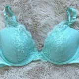 Apt. 9 Lightly Lined Blue Plunge Lace Bra Photo 0