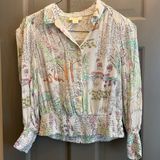 Maeve Printed Smocked Waist Blouse Photo 0