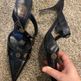 Versace Black  With Gold Coin Heels Photo 0