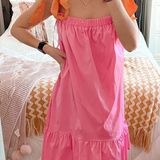 Antonio Melani Pink Dress With Orange Bow Straps Photo 0