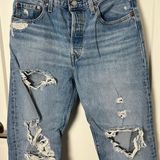 Levi's 501 Distressed High-Waisted Jeans Photo 0