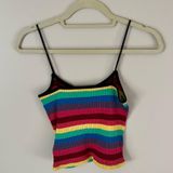 Topshop Rainbow Striped Tank Top | Size 4 Photo 0