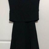 Sandro Paris Black Mesh Panel Knee Length Dress Photo 0