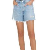 AGOLDE  Parker Vintage Cut Off Denim Shorts Swapmeet... Light Blue Photo 0