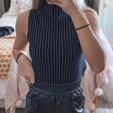 Bar III Black Sleeveless Mock Neck Top Photo 0