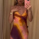 ZARA  dress midi tie dye prints straps slip satin wedding party cocktail summer Photo 0