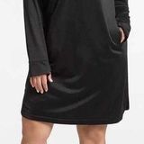 Juicy Couture Bling Logo Long Sleeve Polyester Hooded Dress Size 3X Black Photo 0