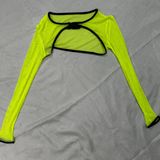 Rave Wonderland Neon Yellow Mesh Shrug Top Size L Photo 0