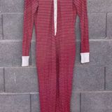 Abercrombie & Fitch Red White Striped Thermal Henley Buttondown Pajamas Photo 0