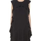 Red Valentino black crepe envers ruffle sleeveless dress IT 44 / US 8 Photo 0