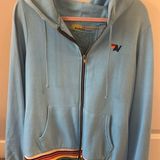 Aviator Nation  Blue Stripe Zip-Up Hoodie Photo 0