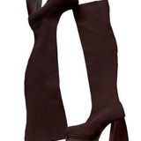 Chocolate Brown Knee high platform stretchy boots Size 7 Photo 0