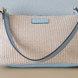 Nanette Lepore Stylish Cream and Blue Women's small baguette Bag Photo 0