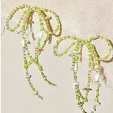 Free People Say You Love Me Bow Dangle Earrings Shell Pearl Sage Coquette Beach Photo 0