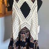 Melrose and Market  Womens Tops, Tribal Print‎ Lace Crochet  Tank Top, Sz M NWT Photo 0
