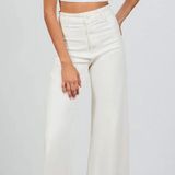 ZARA Marine Straight Wide Leg White Jeans Photo 0