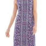 J.Jill Women’s Size XL Maxi Dress Stretch Sleeveless Long floral Purple Blue Photo 0