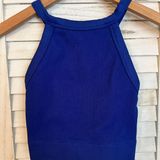 Gilly Hicks Royal Blue Cross-Back Workout Crop Top Photo 0