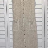 Johnny Was neutral crochet button up duster cardigan pockets linen cotton blend Photo 0