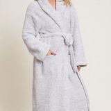 Barefoot Dreams - CozyChic Heathered Adult Robe Grey White Comfort Bath Shower Photo 0